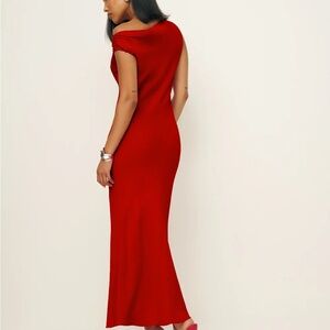 Reformation One Shoulder Red Dress